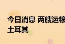 今日消息 两艘运粮船13日从乌克兰出发前往土耳其