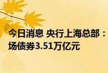 今日消息 央行上海总部：截至7月末 境外机构持有银行间市场债券3.51万亿元