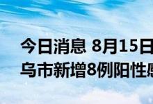 今日消息 8月15日21时至16日9时，浙江义乌市新增8例阳性感染者