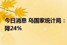 今日消息 乌国家统计局：乌克兰上半年商品出口总额同比下降24%