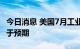 今日消息 美国7月工业产出环比上升0.6%  高于预期