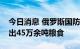 今日消息 俄罗斯国防部称经乌克兰港口已运出45万余吨粮食