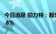 今日消息 铂力特：股东萍乡晶屹拟减持不超2.8%