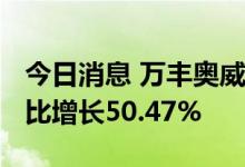 今日消息 万丰奥威：上半年净利3.51亿元 同比增长50.47%