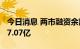 今日消息 两市融资余额2连升 较上一日增加27.07亿