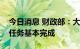 今日消息 财政部：大规模留抵退税集中退付任务基本完成