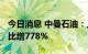 今日消息 中曼石油：上半年净利2.12亿元 同比增778%