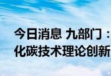 今日消息 九部门：加强空气中直接捕集二氧化碳技术理论创新