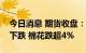 今日消息 期货收盘：国内期货夜盘收盘多数下跌 棉花跌超4%