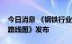 今日消息 《钢铁行业碳中和愿景和低碳技术路线图》发布