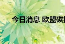 今日消息 欧盟碳排放许可价格上升3%