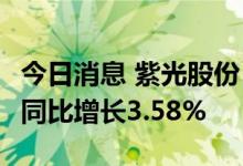 今日消息 紫光股份：上半年净利润9.59亿元，同比增长3.58%