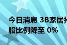 今日消息 3B家居持股人 RC Ventures 将持股比例降至 0%