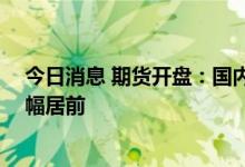 今日消息 期货开盘：国内期货夜盘开盘多数下跌 原油系跌幅居前