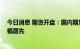 今日消息 期货开盘：国内期货开盘涨跌互现 原油系期货涨幅居先