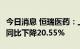 今日消息 恒瑞医药：上半年净利润21.2亿元，同比下降20.55%