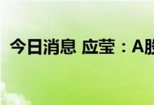 今日消息 应莹：A股新能源板块有调整压力