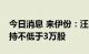 今日消息 来伊份：汪小明拟12个月内继续增持不低于3万股