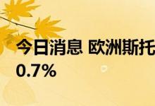 今日消息 欧洲斯托克50指数期货跌幅扩大至0.7%