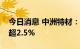 今日消息 中洲特材：西安航天海通拟减持不超2.5%