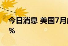 今日消息 美国7月成屋签约销售指数月率 -1%