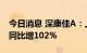 今日消息 深康佳A：上半年净利润1.73亿元 同比增102%