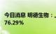 今日消息 明德生物：上半年净利润同比增长376.29%