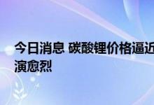 今日消息 碳酸锂价格逼近50万元大关 新能源产业链抢矿愈演愈烈