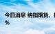 今日消息 纳指期货、标普500指数期货涨超1%