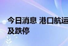 今日消息 港口航运板块震荡下挫 长航凤凰触及跌停