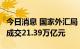 今日消息 国家外汇局：7月中国外汇市场总计成交21.39万亿元