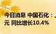 今日消息 中国石化：上半年实现净利435.3亿元 同比增长10.4%