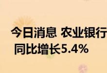 今日消息 农业银行：上半年净利润1289亿元 同比增长5.4%