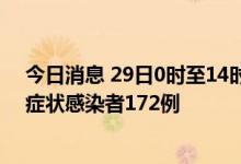 今日消息 29日0时至14时西藏新增本土确诊病例11例、无症状感染者172例