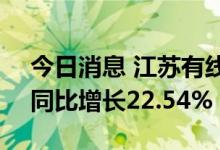 今日消息 江苏有线：上半年净利1.57亿元，同比增长22.54%