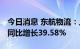 今日消息 东航物流：上半年净利21.23亿元，同比增长39.58%