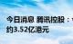 今日消息 腾讯控股：今日回购109万股  耗资约3.52亿港元