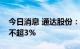 今日消息 通达股份：控股股东史万福拟减持不超3%