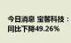 今日消息 宝馨科技：上半年净利1605万元，同比下降49.26%