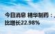 今日消息 精华制药：上半年净利1.3亿元，同比增长22.98%