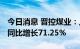 今日消息 晋控煤业：上半年净利23.32亿元，同比增长71.25%