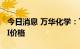 今日消息 万华化学：下调9月份中国地区MDI价格