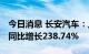 今日消息 长安汽车：上半年净利58.58亿元，同比增长238.74%