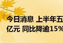 今日消息 上半年五大上市险企归母净利1220亿元 同比降逾15%