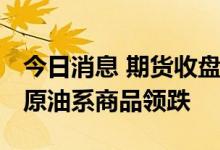 今日消息 期货收盘：国内期货收盘涨跌互现 原油系商品领跌