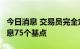 今日消息 交易员完全定价欧洲央行将在9月加息75个基点