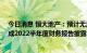 今日消息 恒大地产：预计无法于2022年8月31日前按期完成2022半年度财务报告披露