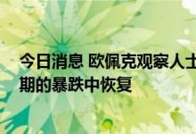 今日消息 欧佩克观察人士预计石油产量将持稳 油价将从近期的暴跌中恢复