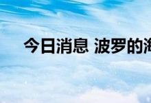 今日消息 波罗的海干散货指数涨8.38%