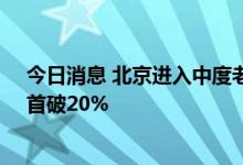 今日消息 北京进入中度老龄化社会：60岁及以上常住人口首破20%